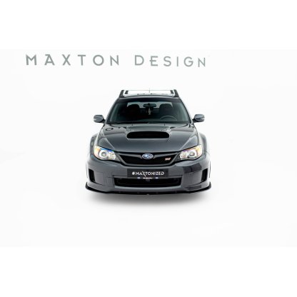 Maxton Design "Street Pro" spoiler pod přední nárazník pro Subaru Impreza WRX STi Mk3 Facelift, plast ABS bez povrchové úpravy, s černou a červenou linkou