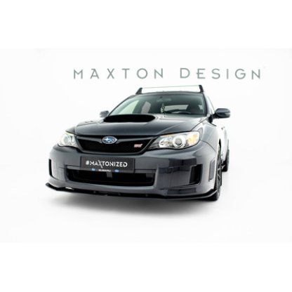 Maxton Design "Street Pro" spoiler pod přední nárazník pro Subaru Impreza WRX STi Mk3 Facelift, plast ABS bez povrchové úpravy, s černou a červenou linkou