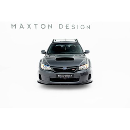 Maxton Design "Street Pro" spoiler pod přední nárazník pro Subaru Impreza WRX STi Mk3 Facelift, plast ABS bez povrchové úpravy, s černou a červenou linkou