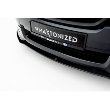 Maxton Design "Street Pro" spoiler pod přední nárazník pro Subaru Impreza WRX STi Mk3 Facelift, plast ABS bez povrchové úpravy, s černou a červenou linkou