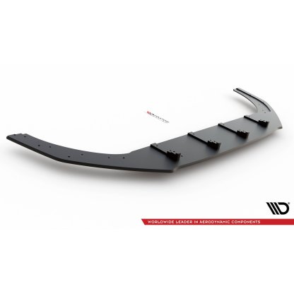 Maxton Design "Street Pro" spoiler pod přední nárazník pro Volkswagen Golf R-Line Mk8 Facelift, plast ABS bez povrchové úpravy, s černou a červenou linkou