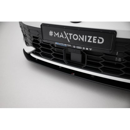 Maxton Design "Street Pro" spoiler pod přední nárazník pro Volkswagen Golf R-Line Mk8 Facelift, plast ABS bez povrchové úpravy, s černou a červenou linkou