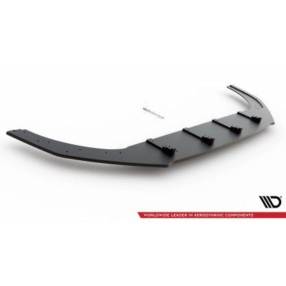 Maxton Design "Street Pro" spoiler pod přední nárazník pro Volkswagen Golf R-Line Mk8 Facelift, plast ABS bez povrchové úpravy, s černou a červenou linkou