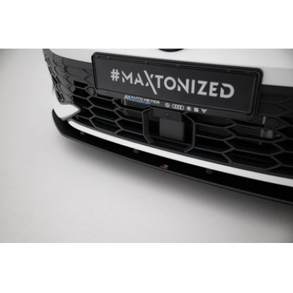 Maxton Design "Street Pro" spoiler pod přední nárazník pro Volkswagen Golf R-Line Mk8 Facelift, plast ABS bez povrchové úpravy, s černou a červenou linkou