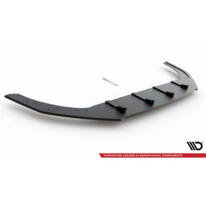 Maxton Design "Street Pro" spoiler pod přední nárazník pro Volkswagen Golf R-Line Mk8 Facelift, plast ABS bez povrchové úpravy, s černou a červenou linkou