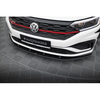 Maxton Design "Street Pro" spoiler pod přední nárazník pro Volkswagen Jetta Mk7 GLI, plast ABS bez povrchové úpravy, s černou a červenou linkou