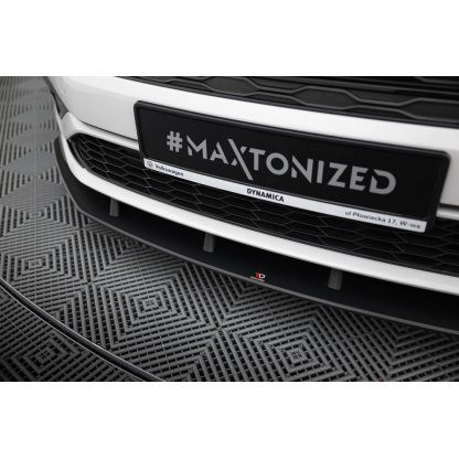 Maxton Design "Street Pro" spoiler pod přední nárazník pro Volkswagen Jetta Mk7 GLI, plast ABS bez povrchové úpravy, s černou a červenou linkou