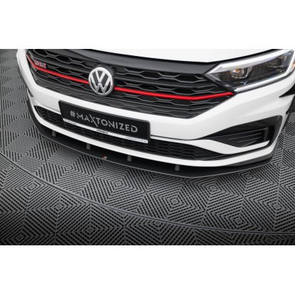 Maxton Design "Street Pro" spoiler pod přední nárazník pro Volkswagen Jetta Mk7 GLI, plast ABS bez povrchové úpravy, s černou a červenou linkou