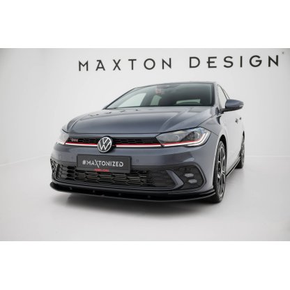Maxton Design "Street Pro" spoiler pod přední nárazník pro Volkswagen Polo GTI Mk6 Facelift, plast ABS bez povrchové úpravy