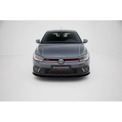 Maxton Design "Street Pro" spoiler pod přední nárazník pro Volkswagen Polo GTI Mk6 Facelift, plast ABS bez povrchové úpravy