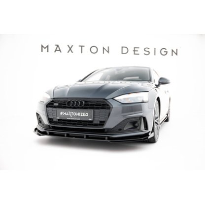 Maxton Design "Street Pro" spoiler pod přední nárazník s křidélky pro Audi A5 F5 Facelift, plast ABS bez povrchové úpravy, Coupe/Sportback