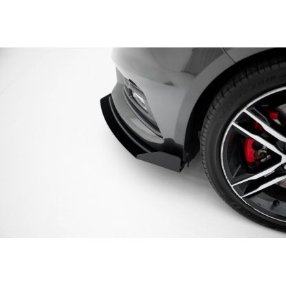 Maxton Design "Street Pro" spoiler pod přední nárazník s křidélky pro Ford Focus ST Mk3 Facelift, plast ABS bez povrchové úpravy, s černou linkou