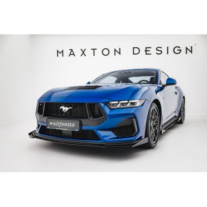 Maxton Design "Street Pro" spoiler pod přední nárazník s křidélky pro Ford Mustang Mk7 GT, plast ABS bez povrchové úpravy