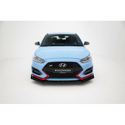 Maxton Design "Street Pro" spoiler pod přední nárazník s křidélky pro Hyundai Veloster N Mk2, plast ABS bez povrchové úpravy