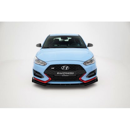 Maxton Design "Street Pro" spoiler pod přední nárazník s křidélky pro Hyundai Veloster N Mk2, plast ABS bez povrchové úpravy