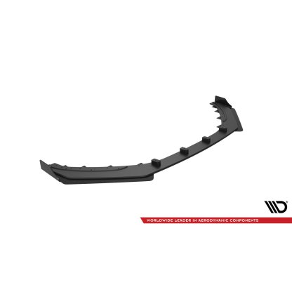 Maxton Design "Street Pro" spoiler pod přední nárazník s křidélky pro Hyundai Veloster N Mk2, plast ABS bez povrchové úpravy, s červenou linkou
