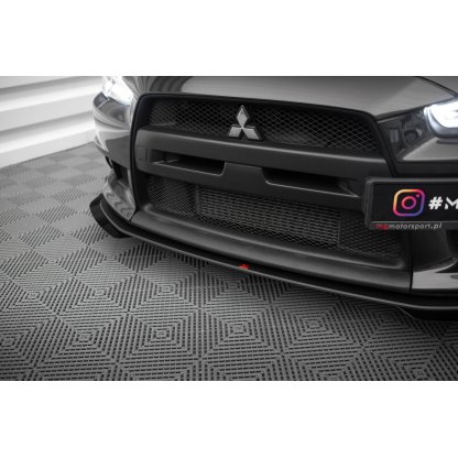 Maxton Design "Street Pro" spoiler pod přední nárazník s křidélky pro Mitsubishi Lancer Evo Mk10, plast ABS bez povrchové úpravy