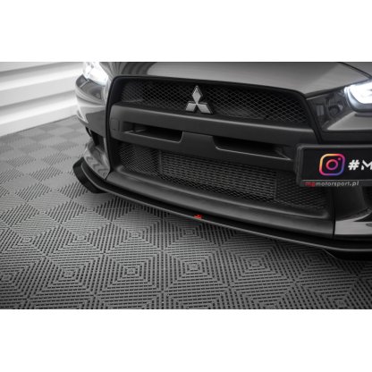 Maxton Design "Street Pro" spoiler pod přední nárazník s křidélky pro Mitsubishi Lancer Evo Mk10, plast ABS bez povrchové úpravy
