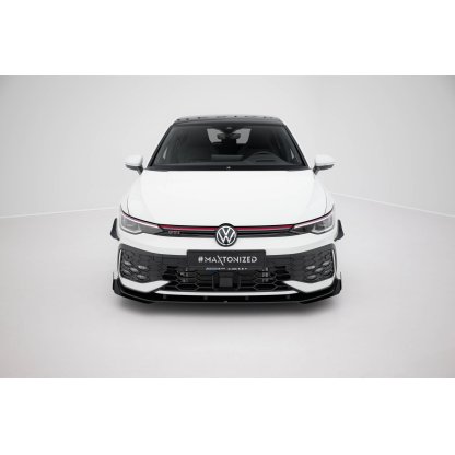 Maxton Design "Street Pro" spoiler pod přední nárazník s křidélky pro Volkswagen Golf R-Line Mk8 Facelift, plast ABS bez povrchové úpravy