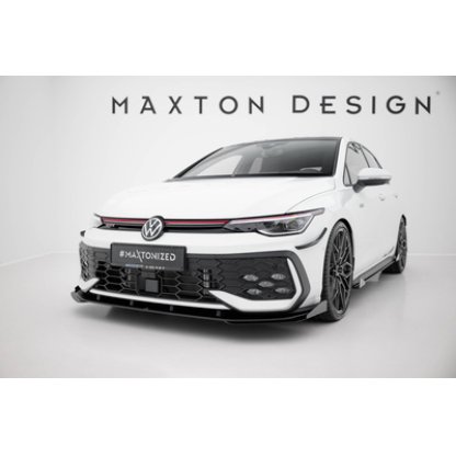 Maxton Design "Street Pro" spoiler pod přední nárazník s křidélky pro Volkswagen Golf R-Line Mk8 Facelift, plast ABS bez povrchové úpravy