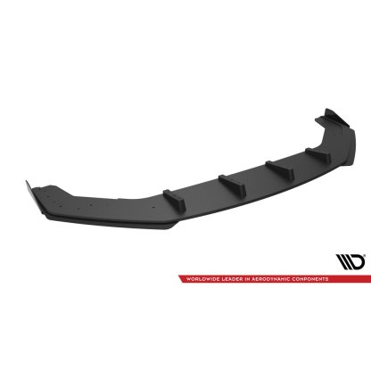 Maxton Design "Street Pro" spoiler pod přední nárazník s křidélky pro Volkswagen Jetta Mk7 GLI, černý lesklý plast ABS, s černou linkou