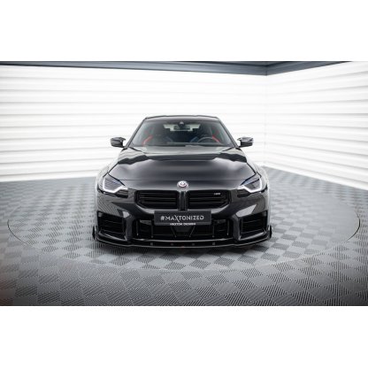 Maxton Design "Street Pro" spoiler pod přední nárazník s křidélky ver.1 pro BMW M2 G87, plast ABS bez povrchové úpravy, s červenou linkou