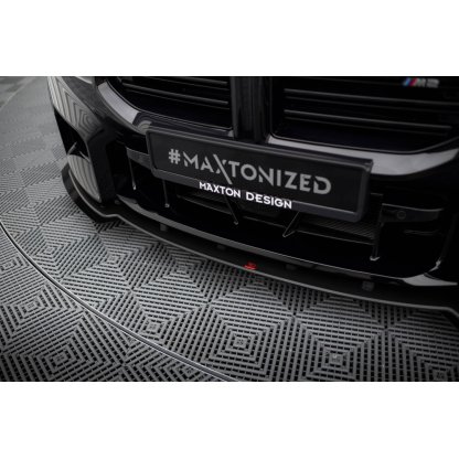 Maxton Design "Street Pro" spoiler pod přední nárazník s křidélky ver.1 pro BMW M2 G87, plast ABS bez povrchové úpravy, s červenou linkou