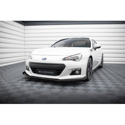 Maxton Design "Street Pro" spoiler pod přední nárazník s křidélky ver.1 pro Subaru BRZ Mk1, plast ABS bez povrchové úpravy, s černou a červenou linkou