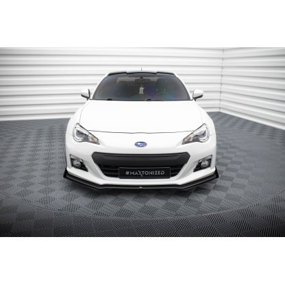 Maxton Design "Street Pro" spoiler pod přední nárazník s křidélky ver.1 pro Subaru BRZ Mk1, plast ABS bez povrchové úpravy, s černou a červenou linkou