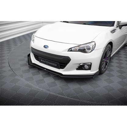 Maxton Design "Street Pro" spoiler pod přední nárazník s křidélky ver.1 pro Subaru BRZ Mk1, plast ABS bez povrchové úpravy, s černou a červenou linkou