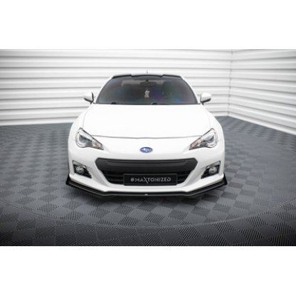 Maxton Design "Street Pro" spoiler pod přední nárazník s křidélky ver.1 pro Subaru BRZ Mk1, plast ABS bez povrchové úpravy, s černou a červenou linkou