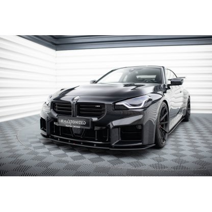 Maxton Design "Street Pro" spoiler pod přední nárazník ver.1 pro BMW M2 G87, plast ABS bez povrchové úpravy, s červenou linkou
