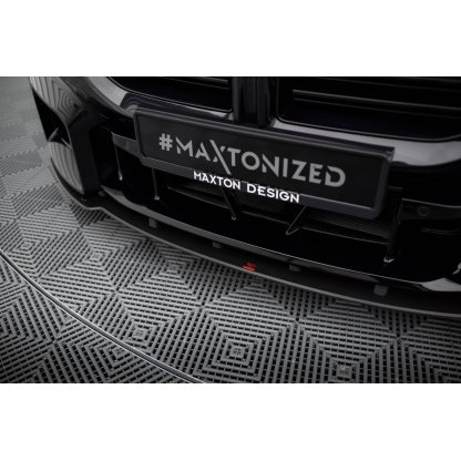 Maxton Design "Street Pro" spoiler pod přední nárazník ver.1 pro BMW M2 G87, plast ABS bez povrchové úpravy, s červenou linkou