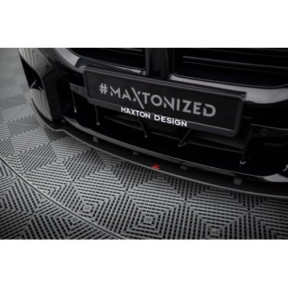 Maxton Design "Street Pro" spoiler pod přední nárazník ver.1 pro BMW M2 G87, plast ABS bez povrchové úpravy, s červenou linkou