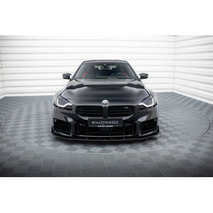 Maxton Design "Street Pro" spoiler pod přední nárazník ver.2 pro BMW M2 G87, plast ABS bez povrchové úpravy, s červenou linkou