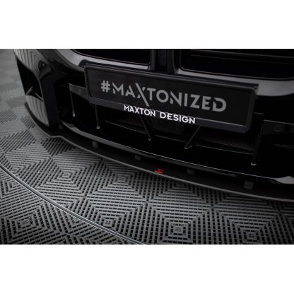 Maxton Design "Street Pro" spoiler pod přední nárazník ver.2 pro BMW M2 G87, plast ABS bez povrchové úpravy, s červenou linkou