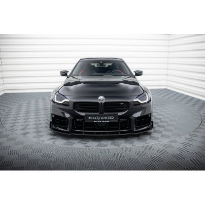 Maxton Design "Street Pro" spoiler pod přední nárazník ver.2 pro BMW M2 G87, plast ABS bez povrchové úpravy, s červenou linkou