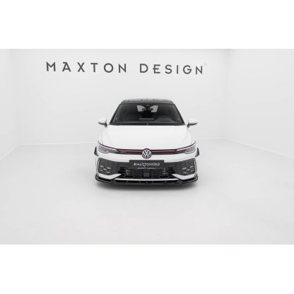 Maxton Design "Street Pro" spoiler pod přední nárazník ver.2 pro Volkswagen Golf GTI Mk8 Facelift, plast ABS bez povrchové úpravy, s černou a červenou linkou