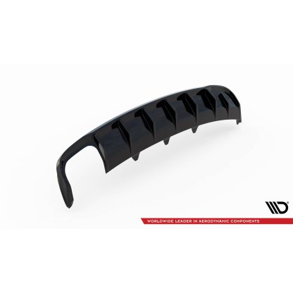Maxton Design vložka zadního nárazníku pro Audi A4 B8 FL, černý lesklý plast ABS, Sedan/Avant, verze s dvojitou koncovkou na jedné straně