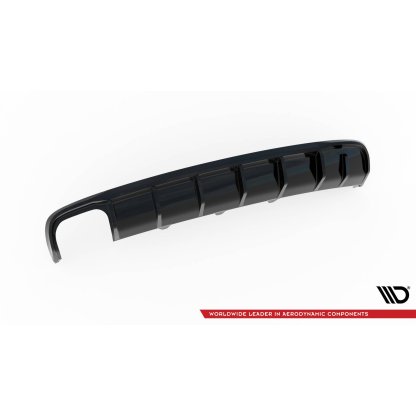 Maxton Design vložka zadního nárazníku pro Audi A4 B8 FL, černý lesklý plast ABS, Sedan/Avant, verze s dvojitou koncovkou na jedné straně