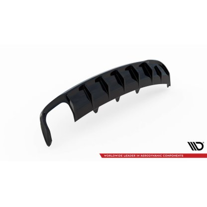 Maxton Design vložka zadního nárazníku pro Audi A4 B8 FL, černý lesklý plast ABS, Sedan/Avant, verze s dvojitou koncovkou na jedné straně
