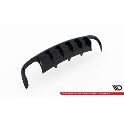 Maxton Design vložka zadního nárazníku pro Audi A4 B8 FL, černý lesklý plast ABS, Sedan/Avant, verze s dvojitou koncovkou na obou stranách