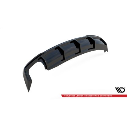 Maxton Design vložka zadního nárazníku pro Audi A5 8T FL, černý lesklý plast ABS, Coupe, s dvojitou koncovkou vlevo