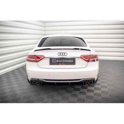 Maxton Design vložka zadního nárazníku pro Audi A5 8T FL, černý lesklý plast ABS, Coupe / Sportback, verze s dvojitými koncovkami na obou stranách