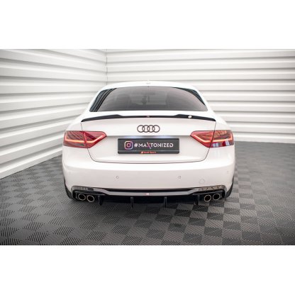 Maxton Design vložka zadního nárazníku pro Audi A5 8T FL, černý lesklý plast ABS, Coupe / Sportback, verze s dvojitými koncovkami na obou stranách