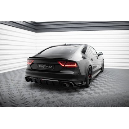 Maxton Design vložka zadního nárazníku pro Audi A7 C7, černý lesklý plast ABS, S-Line