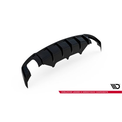 Maxton Design vložka zadního nárazníku pro Audi A7 C7, černý lesklý plast ABS, S-Line