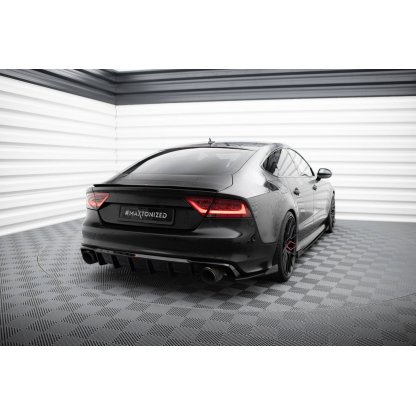Maxton Design vložka zadního nárazníku pro Audi A7 C7, černý lesklý plast ABS, S-Line
