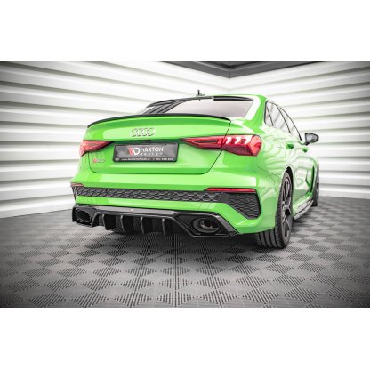 Maxton Design vložka zadního nárazníku pro Audi RS3 8Y, černý lesklý plast ABS, Sedan / Sportback