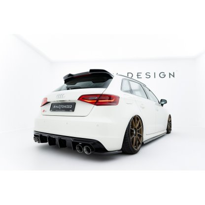 Maxton Design vložka zadního nárazníku pro Audi S3 8V, černý lesklý plast ABS, Sportback